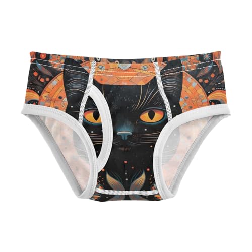 ODAWA Black Cat Mandala Toddler Cotton Underwear, 2T Underwear
