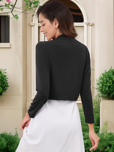 Women's Long Sleeve Shrugs Lightweight Open Front Cropped Cardigan for Women S-2XL4
