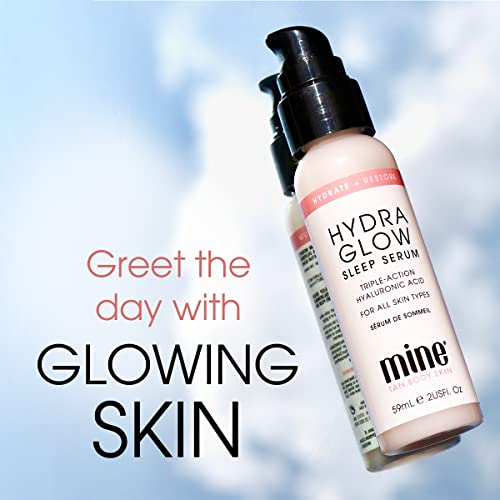 MineTan Idratante per il viso per la notte quotidiana | Hydra Glow Sleep Crema viso con formula a tripla azione all'acido ialuronico, ultra leggera, idratante intensamente idratante per il viso per