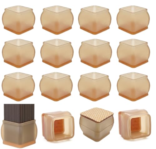Image of INOVERA (LABEL) 24 Pieces Silicone Chair Leg Protectors - Round Furniture Pads for Table, Stool Legs Cap Cover (Transparent)