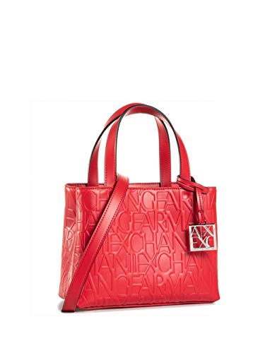 Armani Exchange Liz Small Open Shopping Tote, color Rojo, talla 18x13x26 cm...
