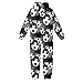 GIFTPUZZ Kids Hooded Homewear Onesie Outfit Fashion Football Jumpsuit Playsuit Pattern Loose Fit Zipper Procket Clothing Holiday Costumes Play Cosplay Bodysuit M