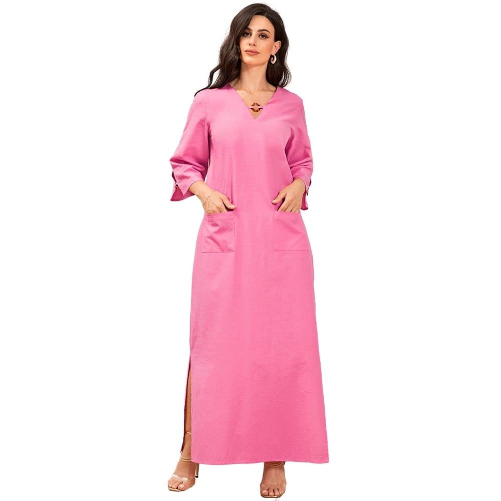 FridayIn Women's Fashion Elegant style Bohemian Floral Party Abaya Long Dresses