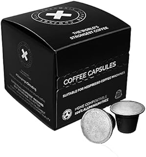Black Insomnia Smooth Roast Coffee Pods, The Strongest Coffee in The World, Nespresso Original Compatible Coffee Pods, 100% Home Compostable x 60