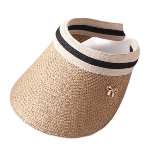 Chapeaux d'été parent-enfant en paille avec visière anti-UV pour la plage