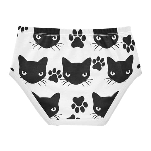Black Cat Paw Prints Panties Little Girl Toddler Girls Underwear Cotton Aesthetic Kids Briefs Undies 2t2