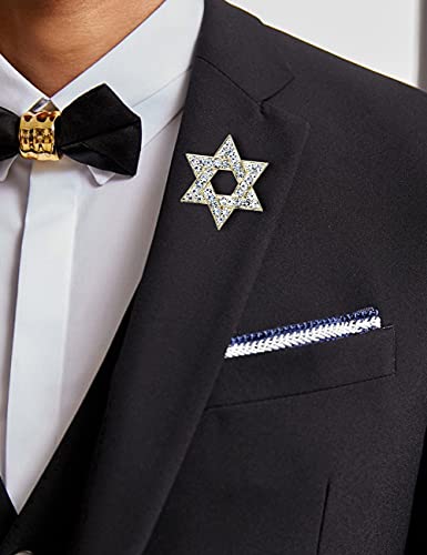 Image of Sparkle Crystal Star of David Brooch Pin Rhinestone Star Bouquet Brooch Pin Lapel Pins Spiritual Brooch Badge