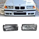 Pair of Bumper Fog Lights Replacement for 1992-1999 BMW E36 3 Series & M3 | Direct Fit Aftermarket Front Fog Lamp Assembly (Clear Lens)