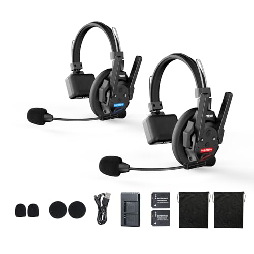 SYNCO XTALK XPRO2 Wireless Intercom Headset System, 2 Person 2.4GHz Wireless Communication Headset 500m/1640ft with Noise Reduction Program Production