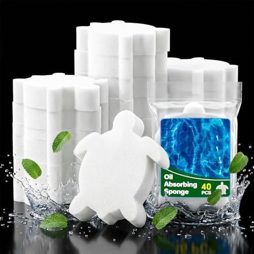 MAQIHAN Pool Sponge Oil Absorber 16 PCS - Pool Scum Sponge,Pool Sponges That Soak Up Oil Hot Tub Sponge Oil Absorbing Sponge Turtle Oil Scum Absorbing Filter Sponge for Hot Tub Swimming Pool,Spa