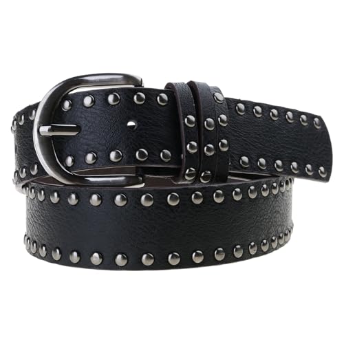 Metal Buckle Belts For Women Rivet Studded Jeans Belt Eye Catching Casual Waistband