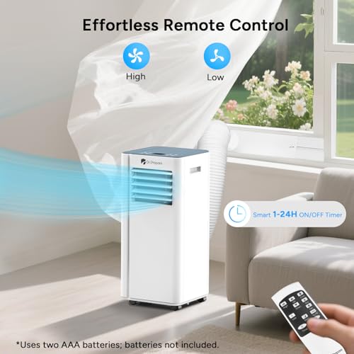 Image of DR.PREPARE 8,000 BTU Portable Air Conditioner, 4-in-1 Portable AC with Remote Control, Fast Cooling, 24H Timers, Window kit, Cools Up to 350 sq. ft for Rooms, Bedroom
