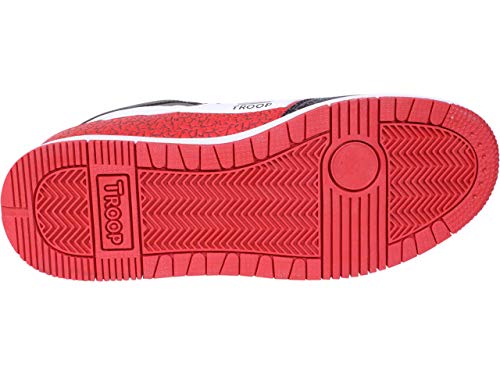 TROOP Men's Destroyer Mid Fashion Sneakers White/Chinese Red/Black 10