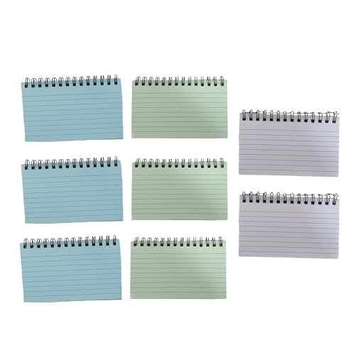Lot de 8 petits carnets lignés colorés pour notes de bureau