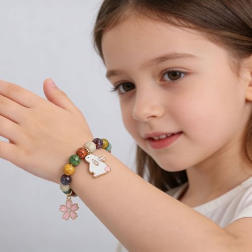 Image of enasal Easter Basket Stuffers for Teens Girls, Nature Stone Easter Gifts Cross Bracelet, Christian Gifts Inspirational Jewelry