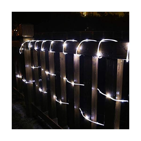 Lighting ever 33 ft 100 led outdoor rope lights cool white 6000k, 1/4 in pencil-size, flexible waterproof tube string lights for deck railing, patio ground, garden yard lawn, fence, balcony - image 6