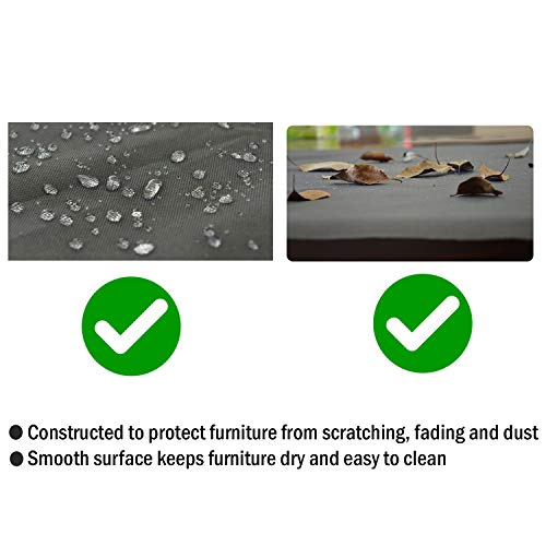 Patio Sofa Cover, Heavy Duty Waterproof Uv Resistant Anti-Fading Outdoor 3-Seater Bench Cover, Grey, 82" W X 39" D X 36" H #TOP3