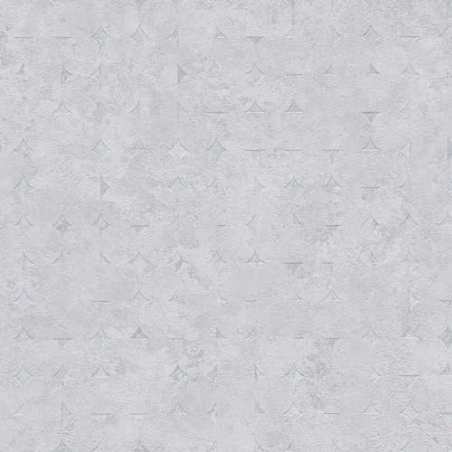 Papier peint losanges béton gris clair brillant rouleau 10m - 3