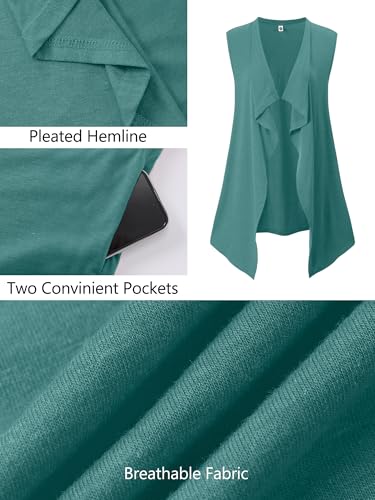 Image of Heymoments Women's Sleeveless Open Front Cardigans Lightweight Casual Soft Summer Vests with Pockets S-2XL
