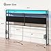 ELYKEN Headboard for Queen Size Bed, Backboard with Outlets, USB Port, LED Light, Headboard with Shelf, Freestanding Sturdy Back Board with Adjustable Accessory to Different Bed Frames, Black