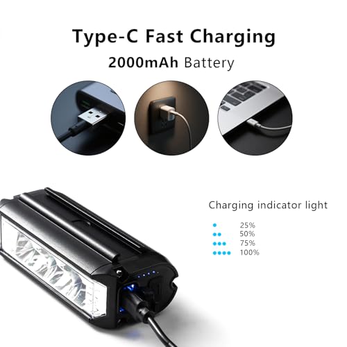 Image of Bike Light Bar for Ebike, Super Bright Front Light Rechargeable Battery, IPX5 Waterproof, 5 Modes Bicycle Headlight for Mountain Bike, Night Riding, Cycling