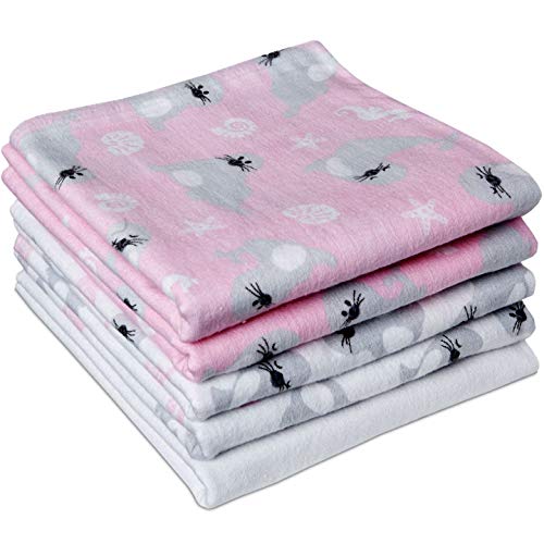 ByBoom - Baby molton doeken - flanel luiers - spuugdoekjes - kleurig - 70x80 cm - set à 5 stuks, 100% katoen - knuffelig… - Image 3