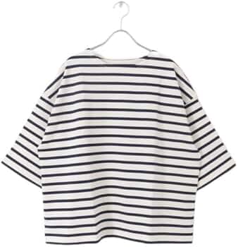 Amazon | [かぐれ] ボーダー5分袖カットソー NAVY FREE | Tシャツ