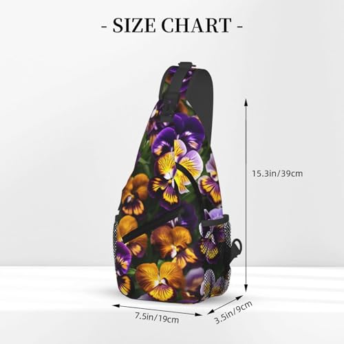 Mochila tipo bandolera negra con estampado floral miniatura 3