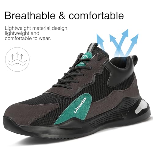 Image of LAoutun Steel Toe Shoes for Men Women Safety Work Shoes Indestructible Steel Toe Sneakers Lightweight Work Shoes Toe Shoes