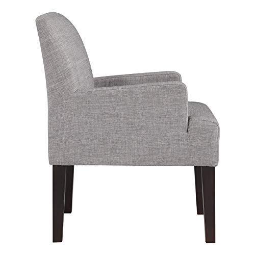 Osp Home Furnishings Main Street Upholstered Guest Chair With Espresso Finish Accents, Cement Grey Fabric #TOP3