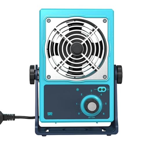 HTDRE Ventilador eléctrico ionizador antiestático, caudal máximo de Aire de 85 CFM, Ajuste Continuo, Incluye Dispositivo de Limpieza para una eliminación eficaz de la estática.