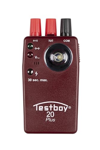Testboy 20 Plus fremdspannungsgeschützter Durchgangsprüfer CAT II 300 V, Elektriker Werkzeug (berührungsloser Spannungssensor, hochleistungs-LED-Taschenlampe, sekundenschnell), Rot