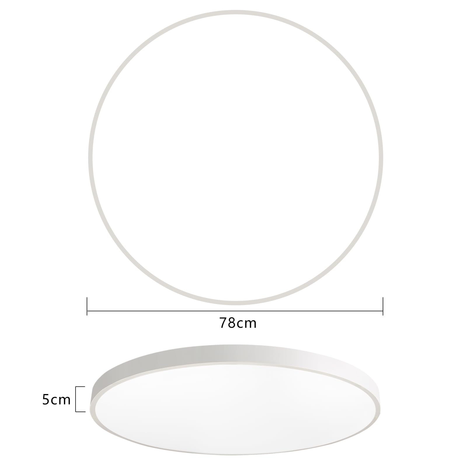 JDONG 90W Led Deckenleuchte Ø 78 * 5CM Dimmbar mit Fernbedienung 3000K-6000K Wohnzimmerlampe Flach Rund Deckenlampe moderne Leuchte für Schlafzimmer Büro