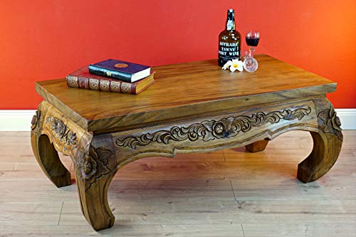 Kinaree Opium Couchtisch PATHUMWAN - 43x105x55cm asiatischer Wohnzimmertisch aus massiver auch als Shisha-Tisch geeignet – Bild 4