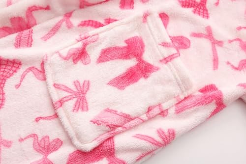 Image of Kids Hooded Bathrobe Girls Soft Plush Hooded Flannel Pajamas Sleepwear Boys Spa Robe