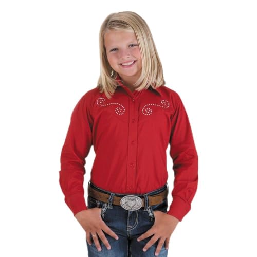 Rod's Exclusive Sparkle Blouse for Girls, Red, Large
