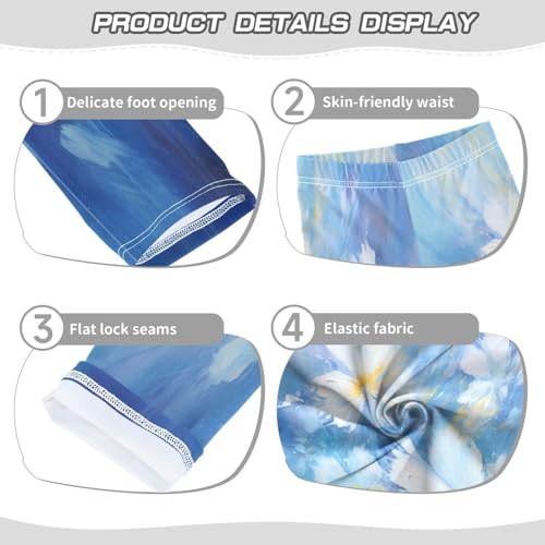 Bolaz Toddler Girls Leggings Printed Yoga Pants Leggings Painting White Flower for Kids3