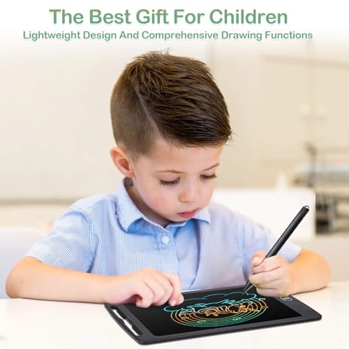 Czemo Bunte Schreibtafel LCD 10Zoll,Elektronisches LCD Schreibbrett Digitales Zeichenbrett,Grafiktabletts Schreibplatte, Kinderspielzeug Erwachsene Geschenke (Schwarz)