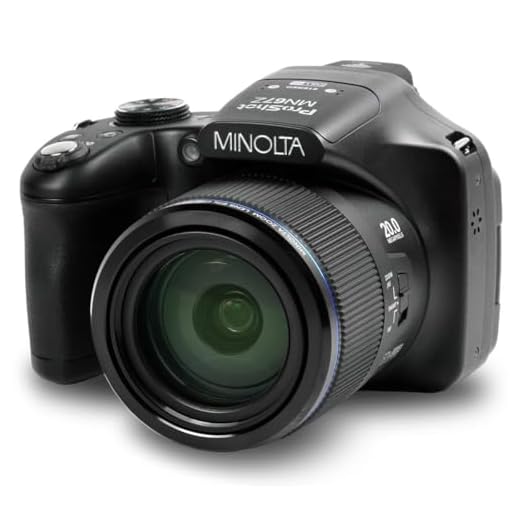 Minolta Pro shot 20 Mega Pixel HD Digital Camera with 67X Optical Zoom, Full 1080P HD Video & 16GB SD Card, Black