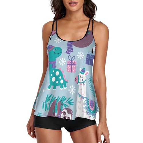 Maillot de bain tankini ensembles bikini avec short de garçon robe plage femme de bain