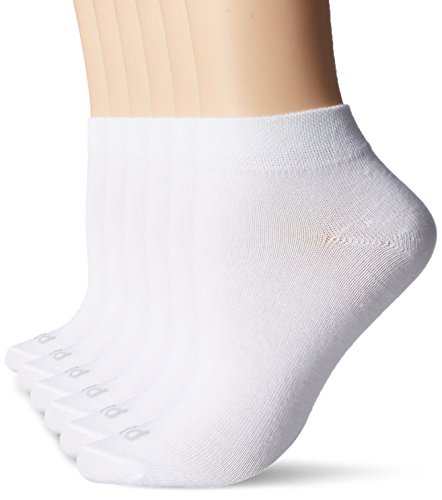 PEDS Women's Coolmax Quarter Socks, 6 Pairs, White, Shoe Size: 5-10