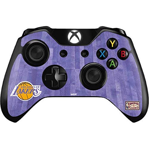 Skinit Decal Gaming Skin Compatible with Xbox One Controller - Officially Licensed NBA Los Angeles Lakers Hardwood Classics Design