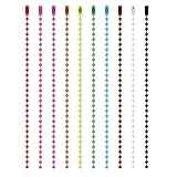 Koceci 200 PCS Ball Chain Keychain, Metal Ball Chain Necklace, Dog Tag Chain, Colorful