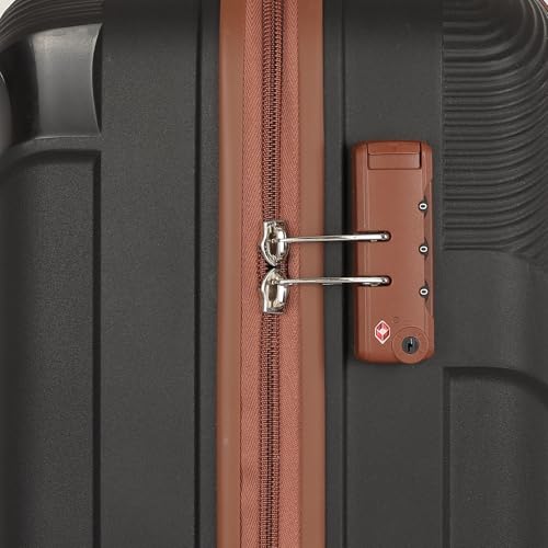 Image of Kamiliant Polypropylene KAM Double 8 Spinner Wheels Hard Shell Suitcase Falcon DLX SP55TSA Black,Small, 55 Cm