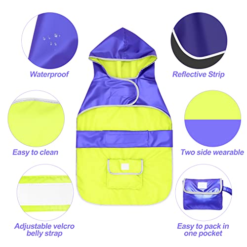 Reversible Dog Raincoat – Lightweight Dog Rain Jacket, Adjustable Hooded Dog Rain Coats, Waterproof Dog Slicker Poncho for Small to XX- Large Dogs and Puppies… (green+blue, Small) Reversible Dog Raincoat – Lightweight Dog Rain Jacket, Adjustable Hooded Dog Rain Coats, Waterproof Dog Slicker Poncho for Small to XX- Large Dogs and Puppies… (green+blue, Small)