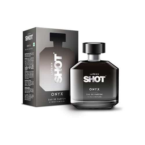 Image of Layer'r SHOT Onyx Eau De Parfum for Men, 100ml | Long-lasting woody spicy fragrance with black pepper, clary sage, fougere, cardamom, guaiacwood & musk notes.