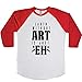 Earth Without Art is Just Eh Unisex Baseball Long Sleeve Tee White-Red Medium