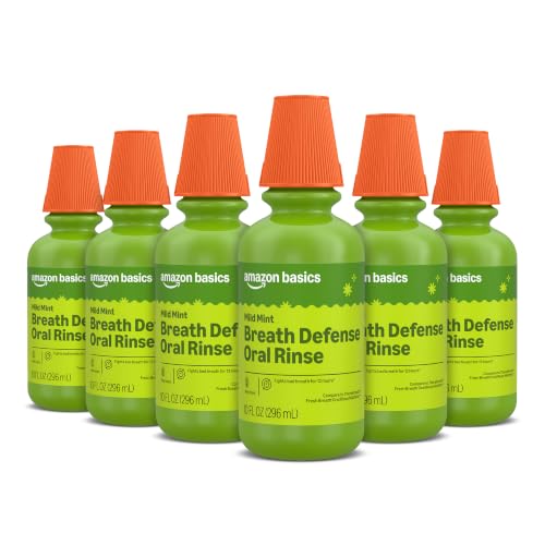 Amazon Basics Breath Defense Oral Rinse, Mild Mint, 10 fl oz, 6 Pack - image 1