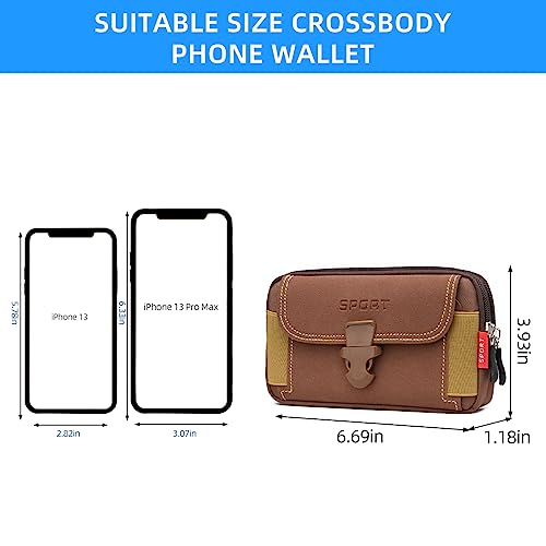 Men Waist Pack Small Crossbody Bag Wallet Outdoor Fanny Bag Mini Shoulder Bag Phone Holsters Case Belt Loop Pouch Waist Bag 3 Layers 2 Zipper Pockets Cell Phone Messenger Bags For Iphone/Samsung #TOP5
