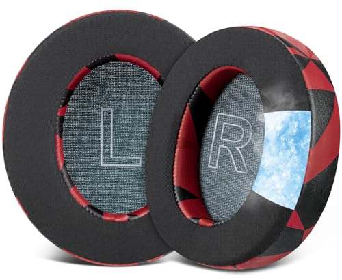 Image of SOULWIT Cooling Gel Earpads Replacement for Anker Soundcore Life Q30 /Q35 Headphones, Ear Pads Cushions with Ice Silk Fabric, High-Density Noise Isolation Foam - Red Storm